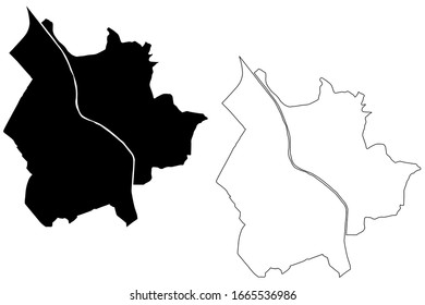 Salzburg City (Republic of Austria) map vector illustration, scribble sketch City of Salzburg map