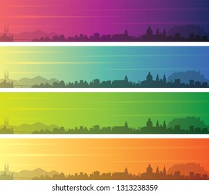 Salzburg Multiple Color Gradient Skyline Banner