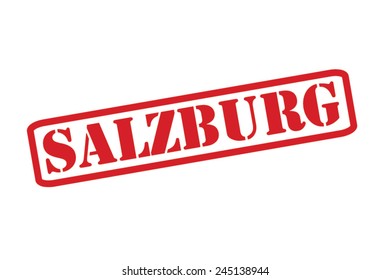 SALZBURG Red Rubber Stamp Vector over a white background.