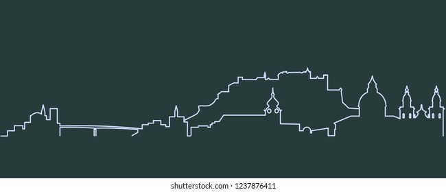 Salzburg Single Line Skyline