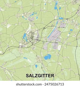 Salzgitter, Germany map poster art