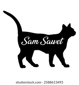 Sam Sawet. cat silhouette, cat, cat breeds, logo, vector, silhouette,  animal, illustration, icon, sign, design, black, symbol, pet, love
