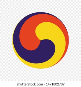 Sam Taeguk. Symbol of Korean shamanism. Vector illustration