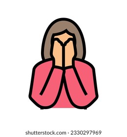 sam woman mood color icon vector. sam woman mood sign. isolated symbol illustration