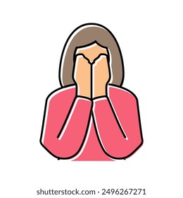 sam woman mood color icon vector. sam woman mood sign. isolated symbol illustration