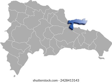 SAMANA DEPARTMENT MAP STATE OF Dominican Republic 3D ISOMETRIC MAP