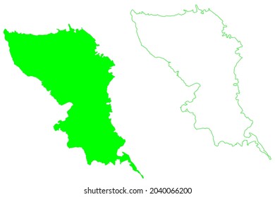 Samar island (Southeast Asia, Republic of the Philippines, Visayan Islands or archipelago) map vector illustration, scribble sketch Samar map