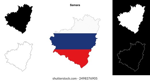 Samara blank outline map set