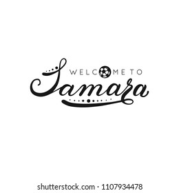Samara handwritten lettering inscription. Logo design. Vector illustration.