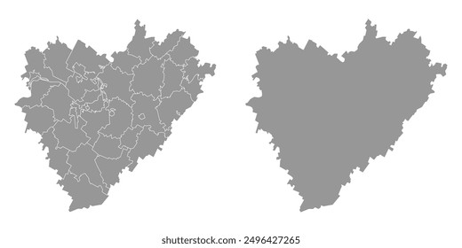 Samara Oblast map, administrative division of Russia. Vector illustration.