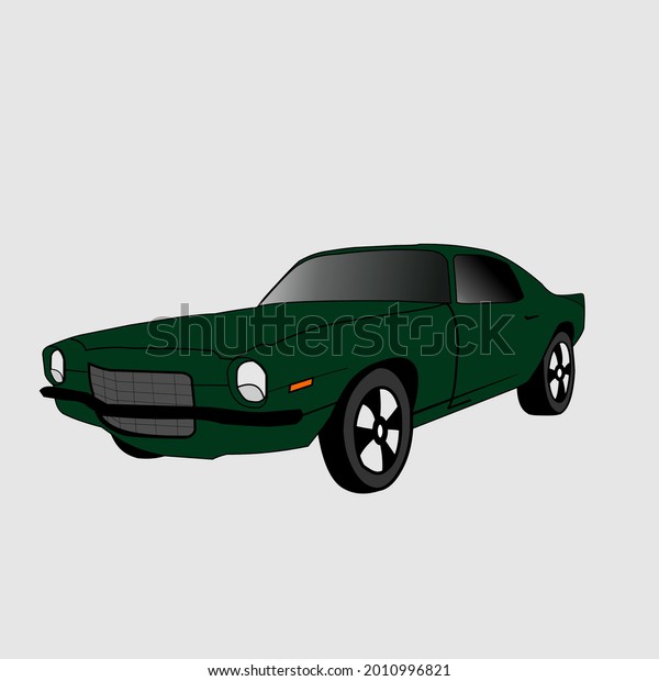 Samarinda, Indonesia - JULY 20, 2020: vector\
muscle car, design classic American\
car