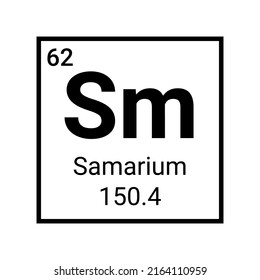 Samarium chemistry element icon. Chemical atom samarium element periodic table