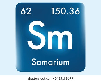 Samarium icon style concept on Periodic table