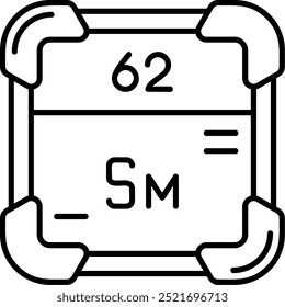 Samarium Line Vector Icon Design