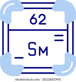 Samarium Line Vector Icon Design