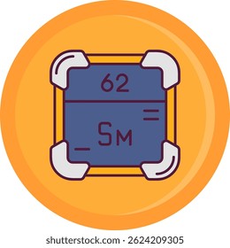 Samarium Line Vector Icon Design