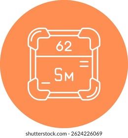 Design de ícone de vetor de linha Samarium