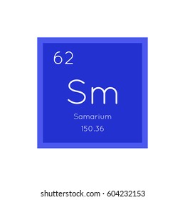 Samarium simple style tile icon. Chemical element of periodic table. Vector illustration EPS8