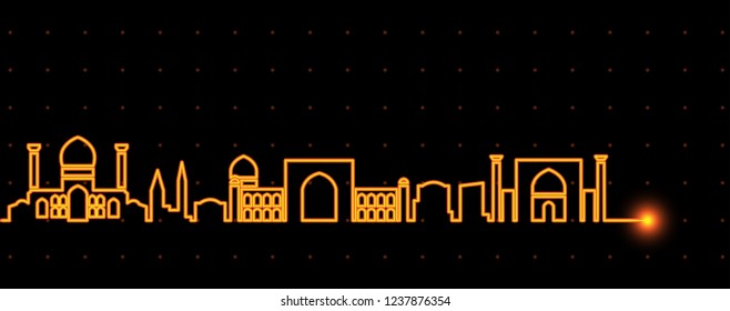 Samarkand Light Streak Skyline