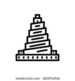 Samarra Minaret (Landmarks Monuments) icon outline vector. isolated on white background