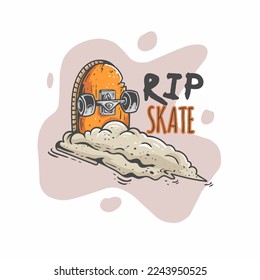 Samatary skate design, vector design and illustration. for tshirt and merchandise.