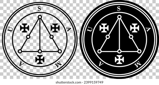 Samau Samaugali Samaugale Roberto Marantan Dictionnaire Infernal Ars Goetia Demon Hell Logo Icon Sign Symbol Emblem Badge Transparent No Background Vector EPS PNG Clip Art