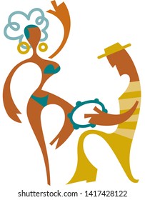 Samba dancers in Rio de Janeiro Carnaval