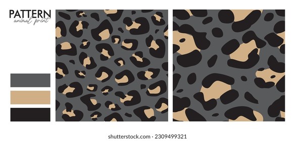 Samba Design: Set Animal Print Seamless Pattern.