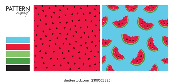 Samba Design: Watermelon Seamless Pattern.