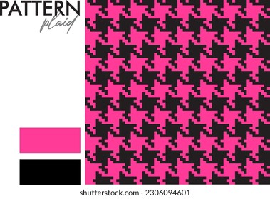 Samba Desing: Plaid Pied de Poule Seamless Pattern. Pied de poule fabric texture seamless.