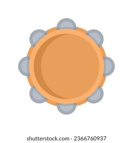 Icono de tamborina de samba vector plano. Tambor de música. Instrumento de carnaval aislado