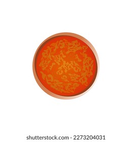 Sambal bawang, sambal matah, peanut sauce, chili sauce on bowl. Vector illustration in trendy style. Editable graphic resources for many purposes.