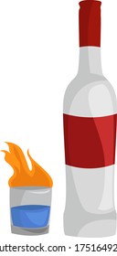 Sambuca drink , illustration, vector on white background