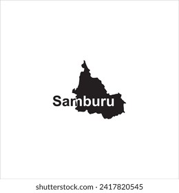 Samburu map of Kenya and black lettering design on white background