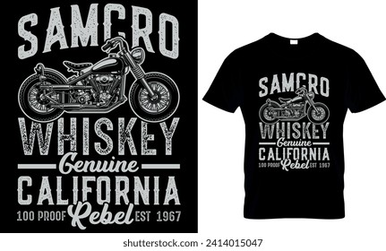 Samcro whiskey genuine California 100 proof rebel Est: 1967  - t-shirt design template 