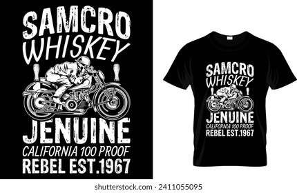 samcro whiskey jenuine california 100 rebel est.1967