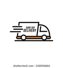 Same day delivery icon on white background