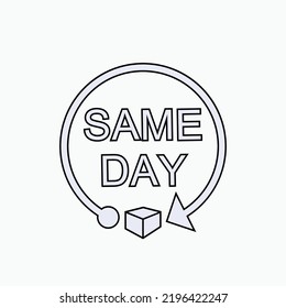 Same Day Delivery Icon. Timeline Shipping Symbol - Vector.