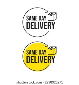 Same day delivery products icon label design vector