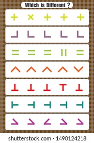 same different worksheet sorting kindergarten opposites stock vector royalty free 1490124218 shutterstock