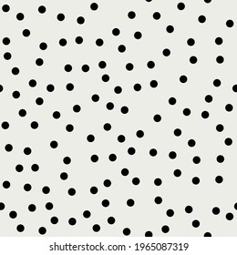 Same dots wallpaper. Vector black stains and white background. Vector and seamless dots.