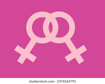 Same gender marriage vector illustration. Female sign.  