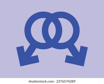 Same gender marriage vector illustration. male sign.