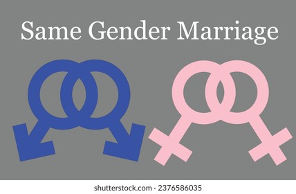 Same gender marriage vector illustration. male and female sign.