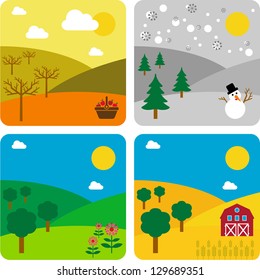 The same landscape, the Four Seasons