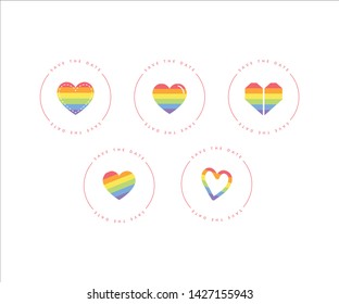 Same love rainbow elegant wedding logo