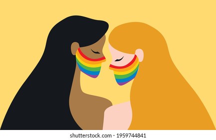 Same Sex Love. Covid. Masks. Lesbians. LGBT