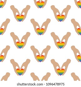 Same sex love seamless pattern on the white background. Vector illustration