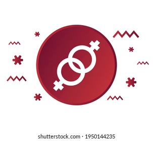 same sex marriage icon vector. A thin line sign. Isolated contour symbol illustration