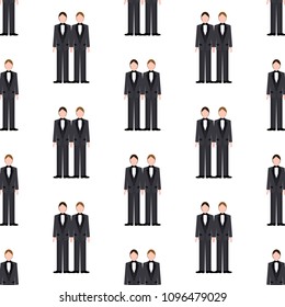 Same sex wedding seamless pattern on the white background. Vector illustration